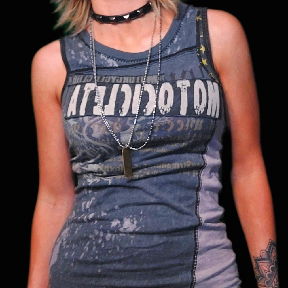 Salvage small sexy mini moto dress
